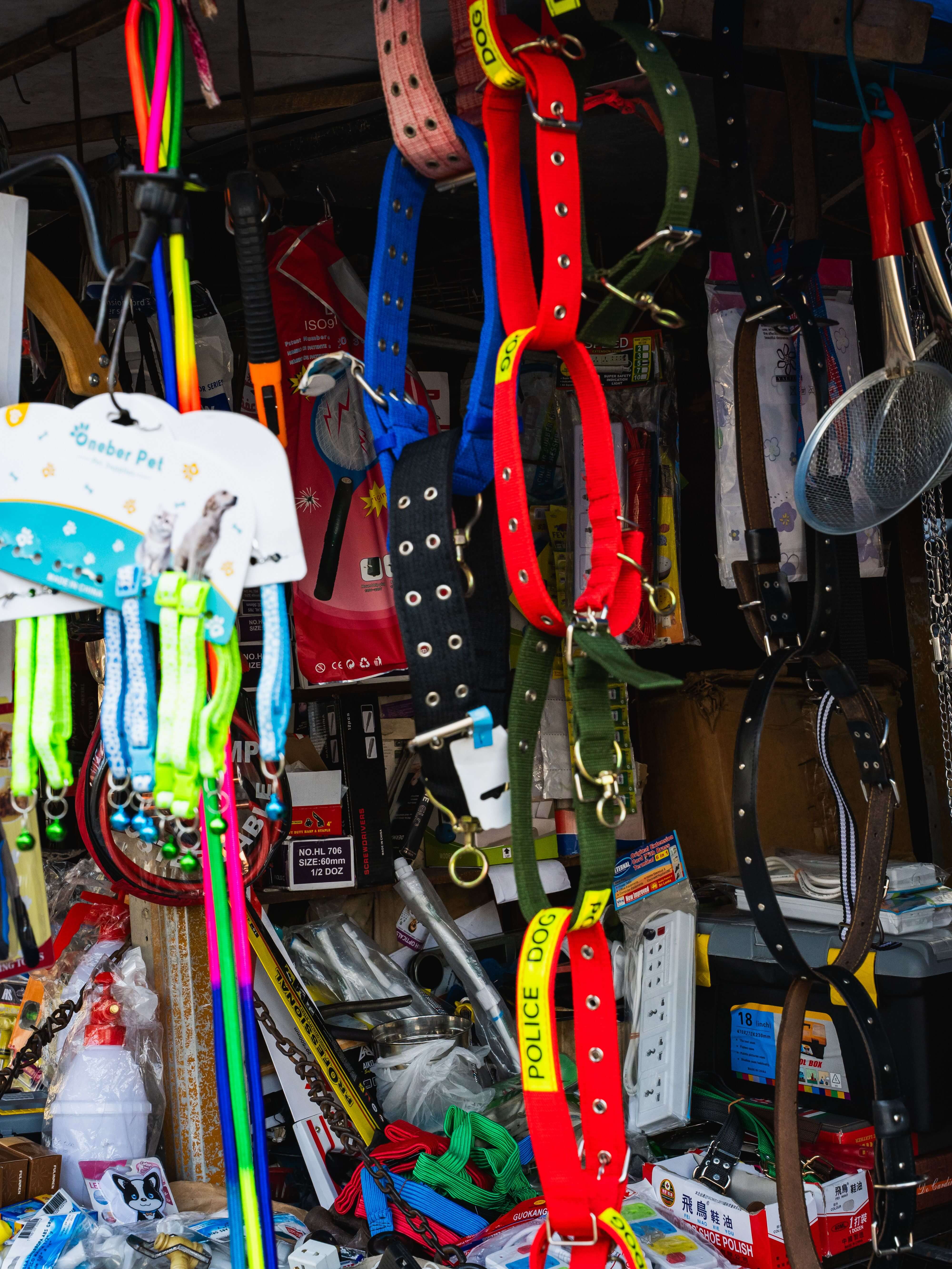 Pet food, toys, leashes and accessories on display at the GreenCoatVets pet shop in Mohali